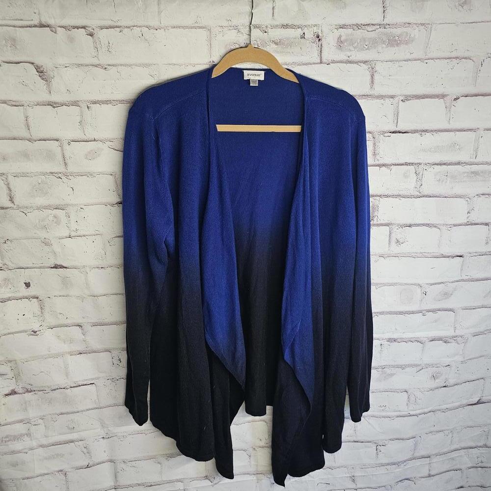 Avenue Blue and Black Ombre Sweater